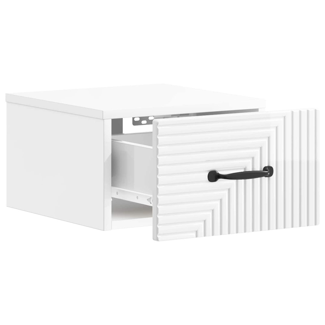Væghængt Natbord 2 pcs Hvid højglans 34,5 x 33 x 20 cm