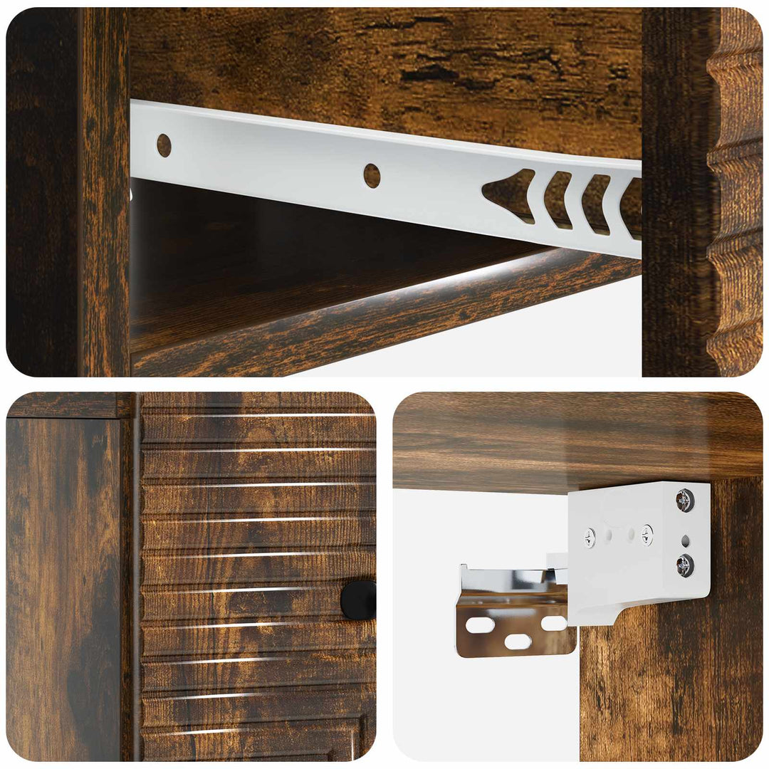 Væghængt Natbord med skuffe 2 pcs Røget eg 34,5 x 33 x 20 cm