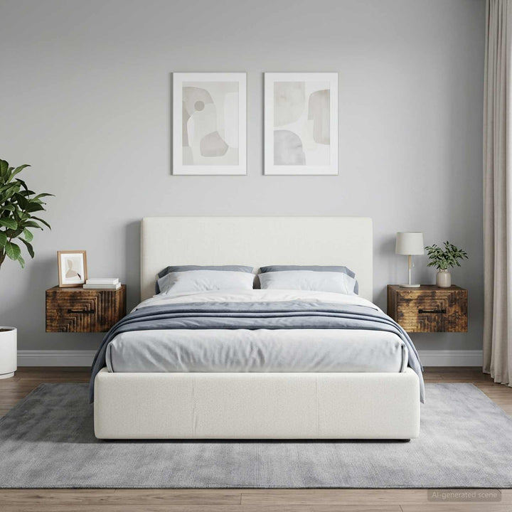Væghængt Natbord med skuffe 2 pcs Røget eg 34,5 x 33 x 20 cm