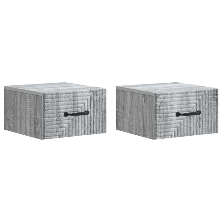 Væghængt Natbord 2 pcs Grå sonoma-eg 34,5 x 33 x 20 cm