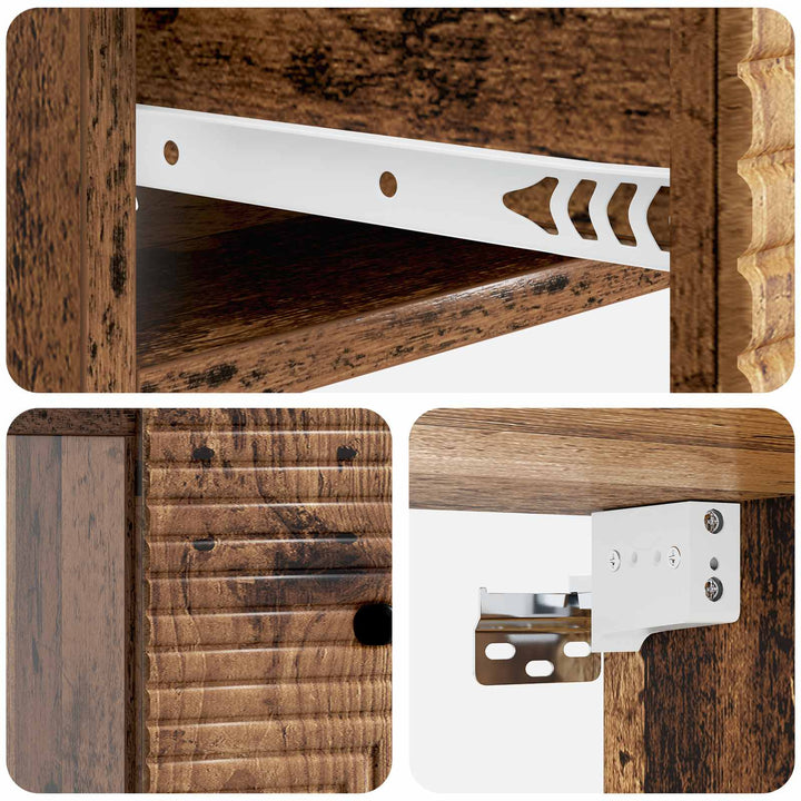 Væghængt Natbord Gammelt træ 34,5 x 33 x 20 cm Konstrueret træ