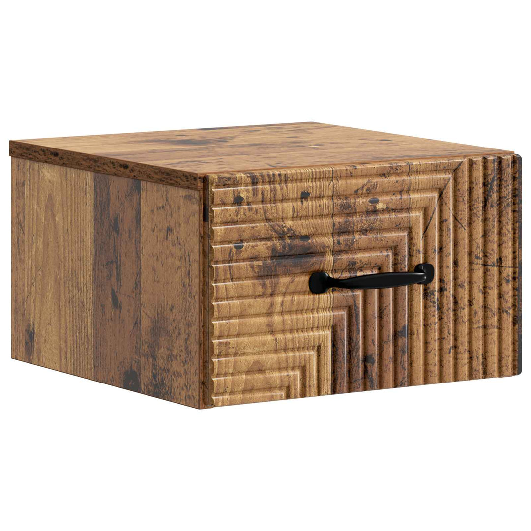 Væghængt Natbord Gammelt træ 34,5 x 33 x 20 cm Konstrueret træ