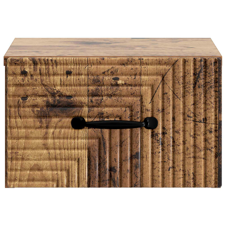 Væghængt Natbord Gammelt træ 34,5 x 33 x 20 cm Konstrueret træ