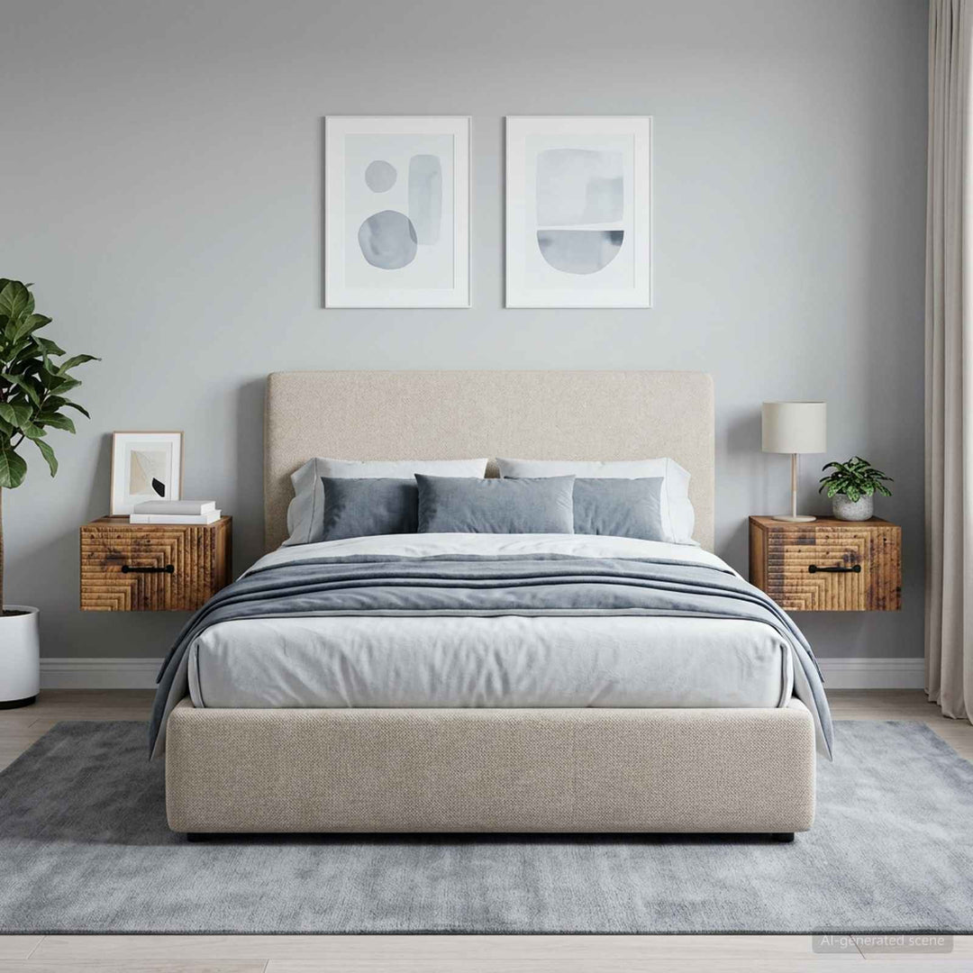 Væghængt Natbord med skuffe 2 pcs Gammelt træ 34,5 x 33 x 20 cm
