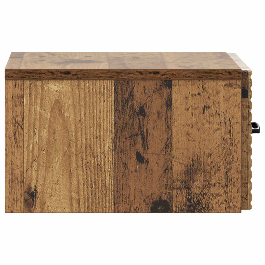 Væghængt Natbord med skuffe 2 pcs Gammelt træ 34,5 x 33 x 20 cm