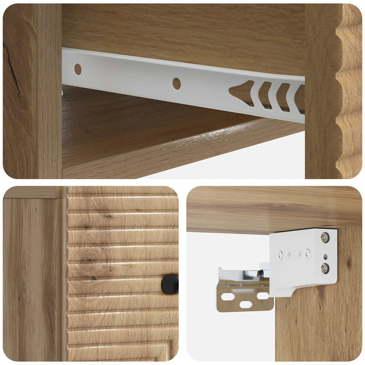 Væghængt Natbord med skuffe 2 pcs Artisan-eg 34,5 x 33 x 20 cm
