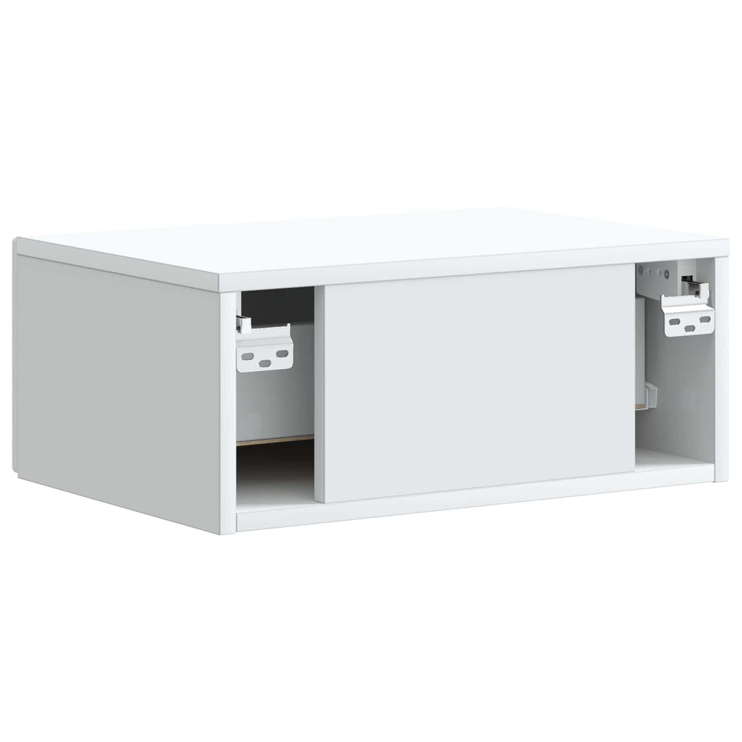 Væghængt Natbord Hvid 49 x 34,5 x 20 cm Konstrueret træ