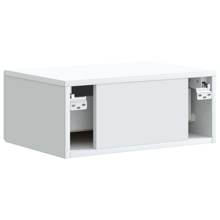 Væghængt Natbord Hvid 49 x 34,5 x 20 cm Konstrueret træ