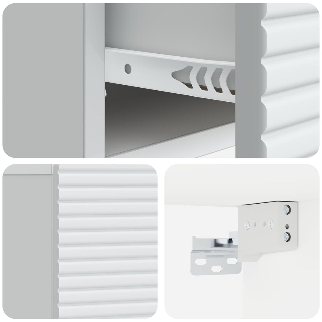 Væghængt Natbord 2 pcs Hvid 49 x 34,5 x 20 cm Konstrueret træ