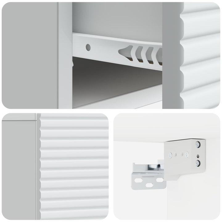 Væghængt Natbord 2 pcs Hvid 49 x 34,5 x 20 cm Konstrueret træ
