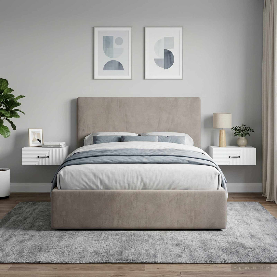 Væghængt Natbord 2 pcs Hvid 49 x 34,5 x 20 cm Konstrueret træ