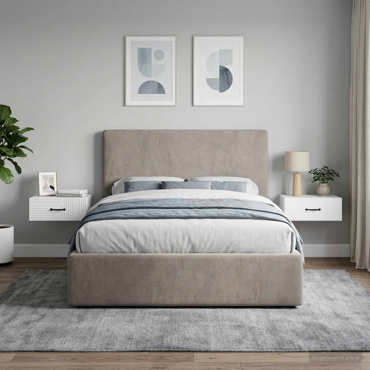 Væghængt Natbord 2 pcs Hvid 49 x 34,5 x 20 cm Konstrueret træ