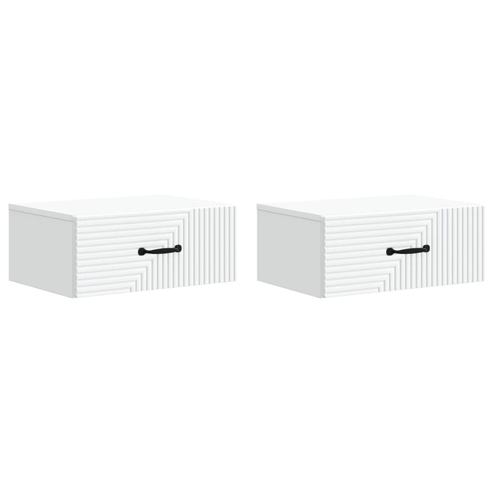 Væghængt Natbord 2 pcs Hvid 49 x 34,5 x 20 cm Konstrueret træ