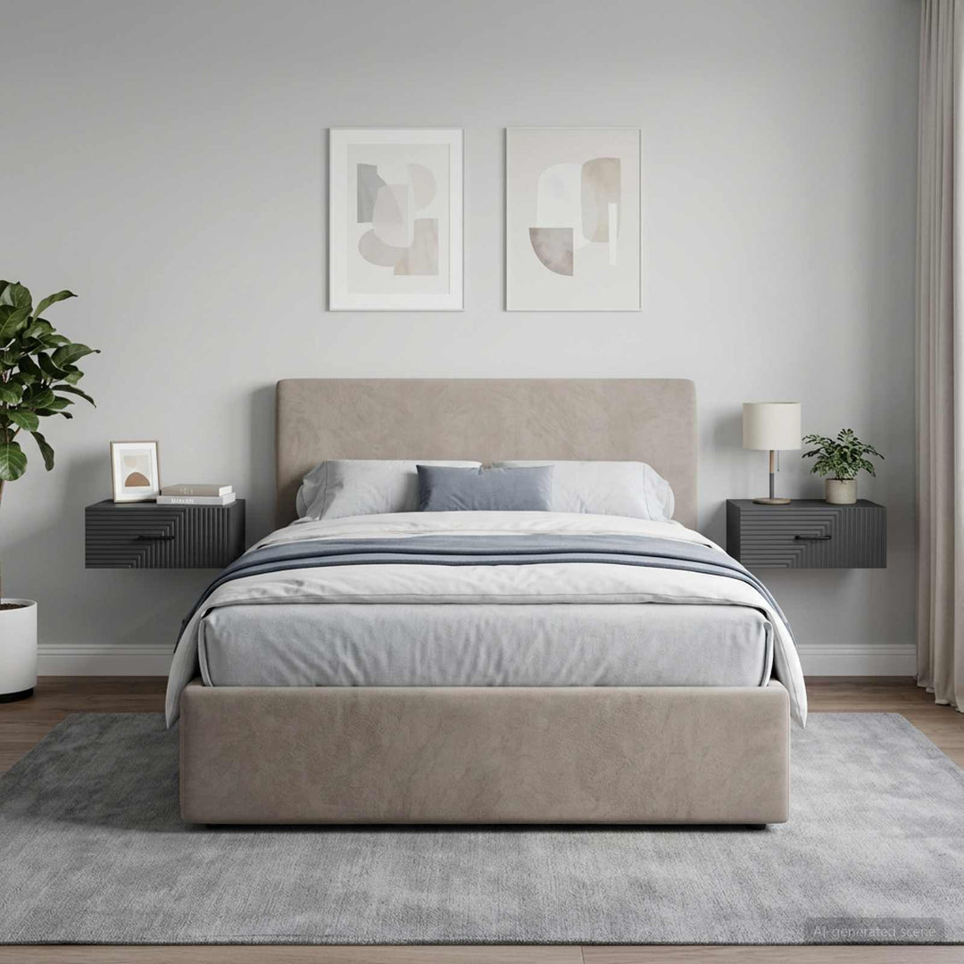 Væghængt Natbord 2 pcs Sort 49 x 34,5 x 20 cm Konstrueret træ
