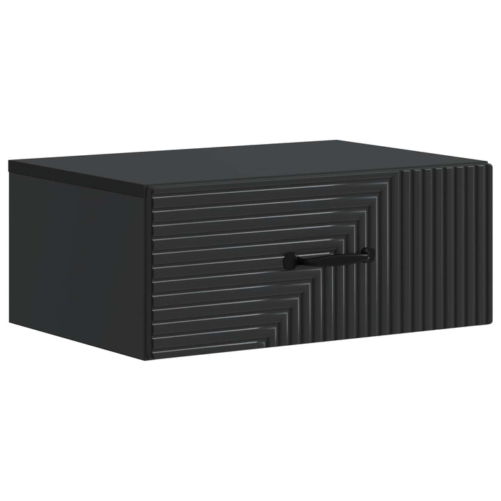 Væghængt Natbord 2 pcs Sort 49 x 34,5 x 20 cm Konstrueret træ