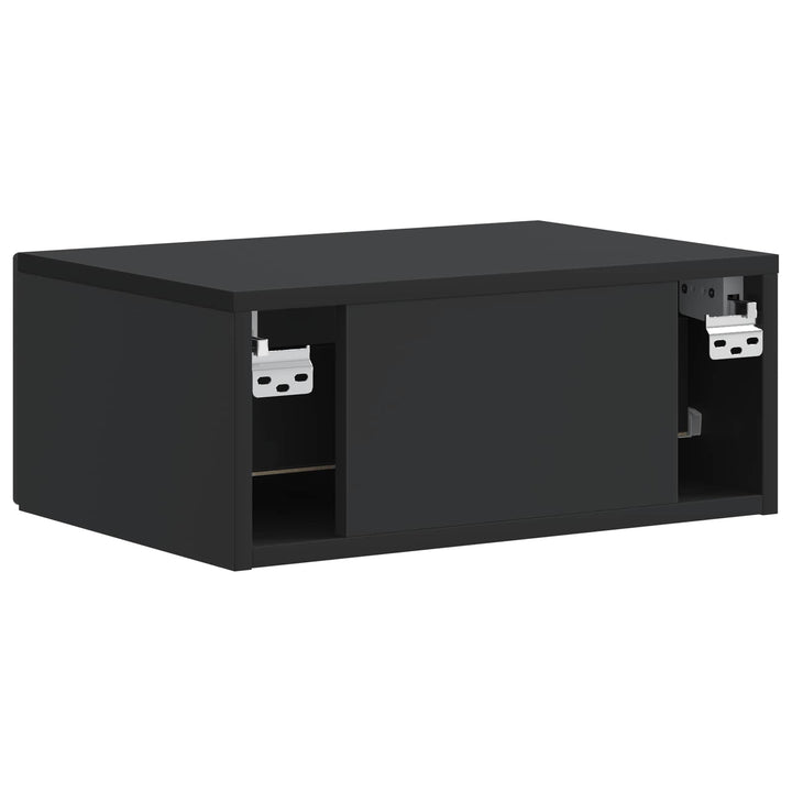 Væghængt Natbord 2 pcs Sort 49 x 34,5 x 20 cm Konstrueret træ