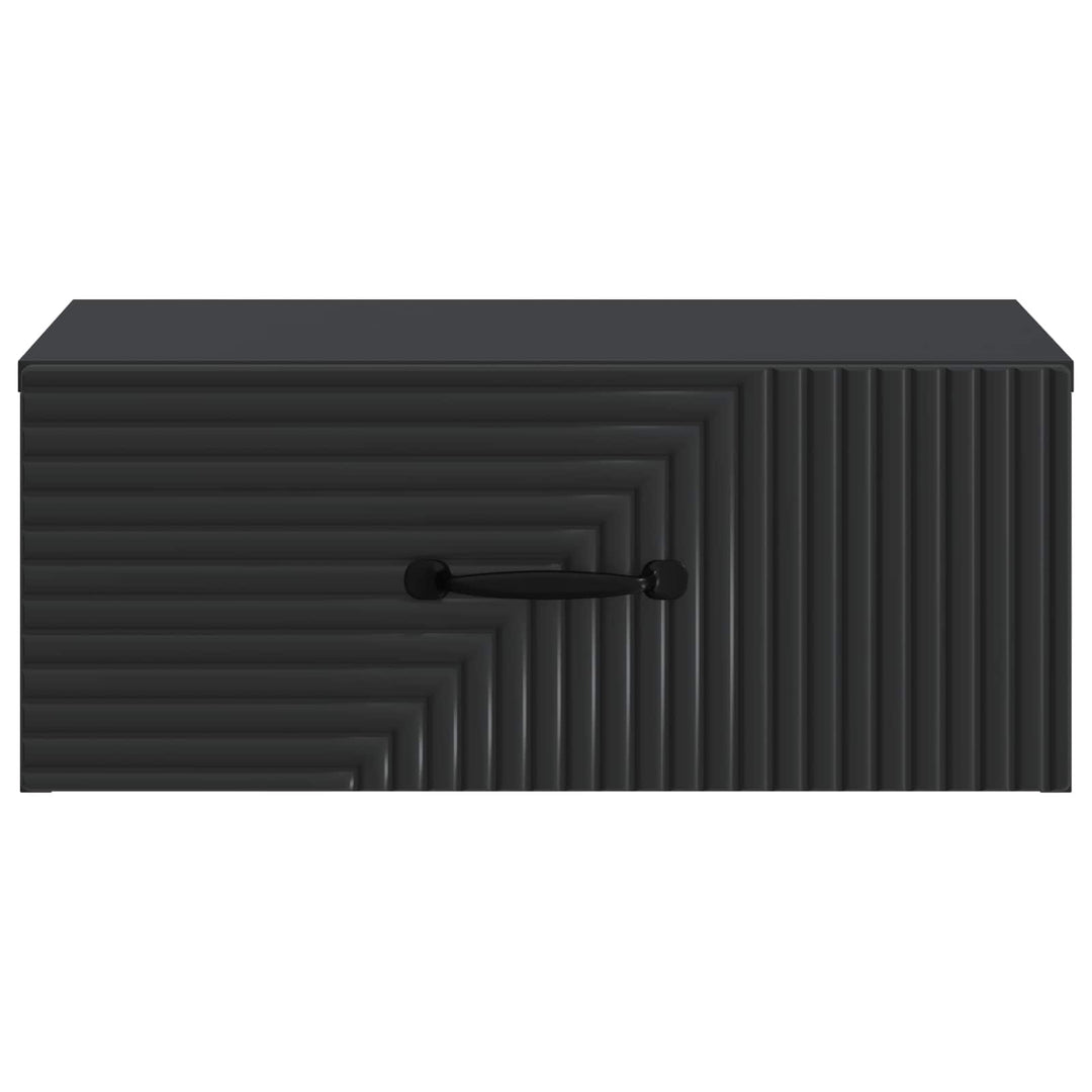 Væghængt Natbord 2 pcs Sort 49 x 34,5 x 20 cm Konstrueret træ