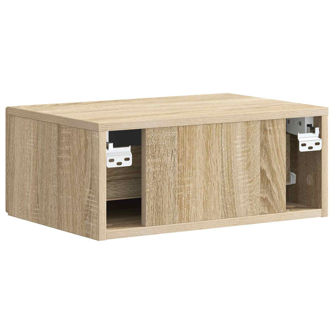 Væghængt Natbord med skuffe 2 pcs Sonoma-eg 49 x 34,5 x 20 cm