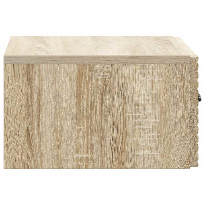 Væghængt Natbord med skuffe 2 pcs Sonoma-eg 49 x 34,5 x 20 cm