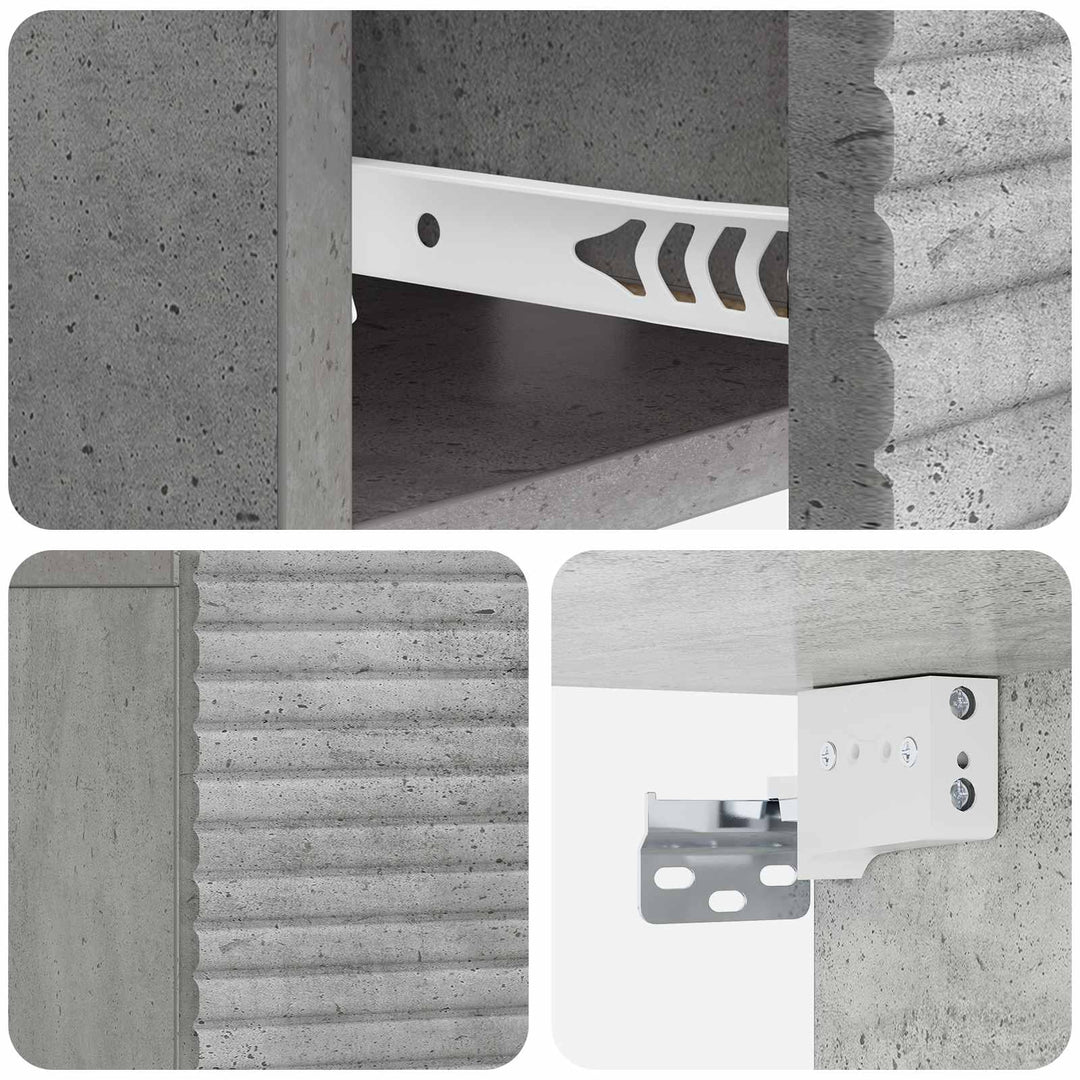 Væghængt Natbord med skuffe 2 pcs Betongrå 49 x 34,5 x 20 cm