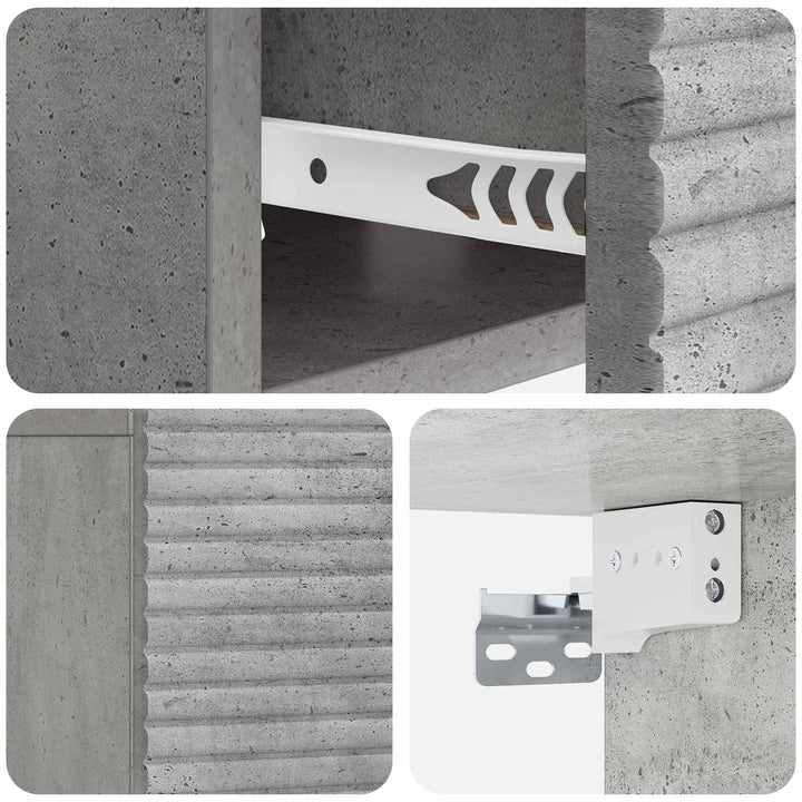 Væghængt Natbord med skuffe 2 pcs Betongrå 49 x 34,5 x 20 cm
