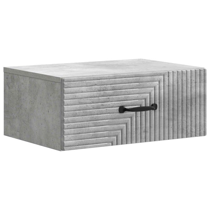 Væghængt Natbord med skuffe 2 pcs Betongrå 49 x 34,5 x 20 cm