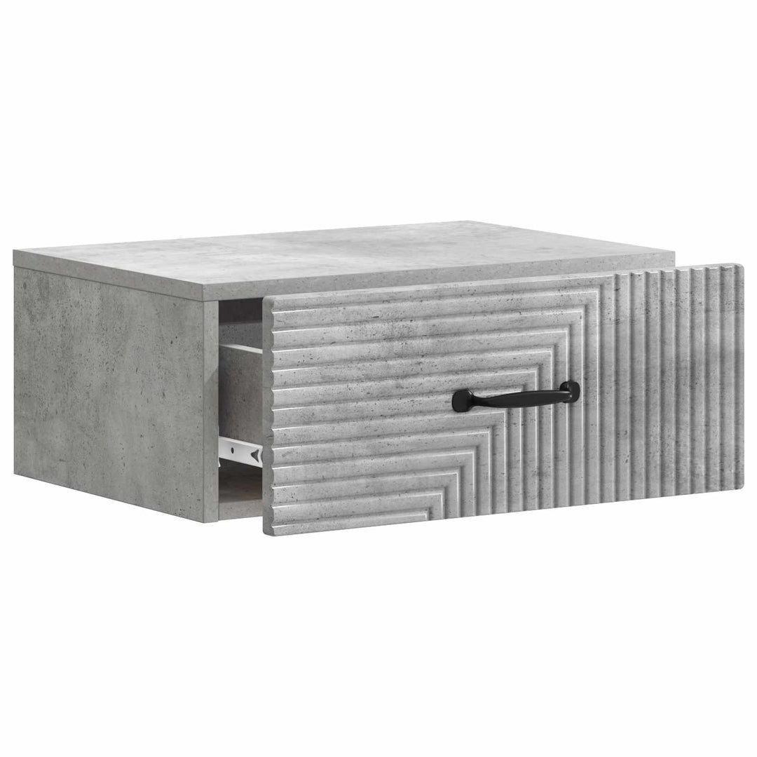 Væghængt Natbord med skuffe 2 pcs Betongrå 49 x 34,5 x 20 cm
