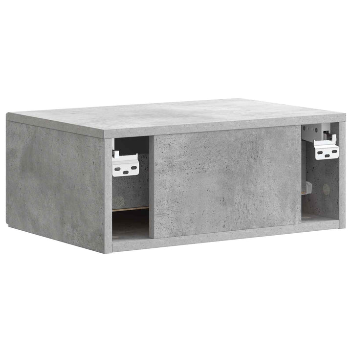 Væghængt Natbord med skuffe 2 pcs Betongrå 49 x 34,5 x 20 cm