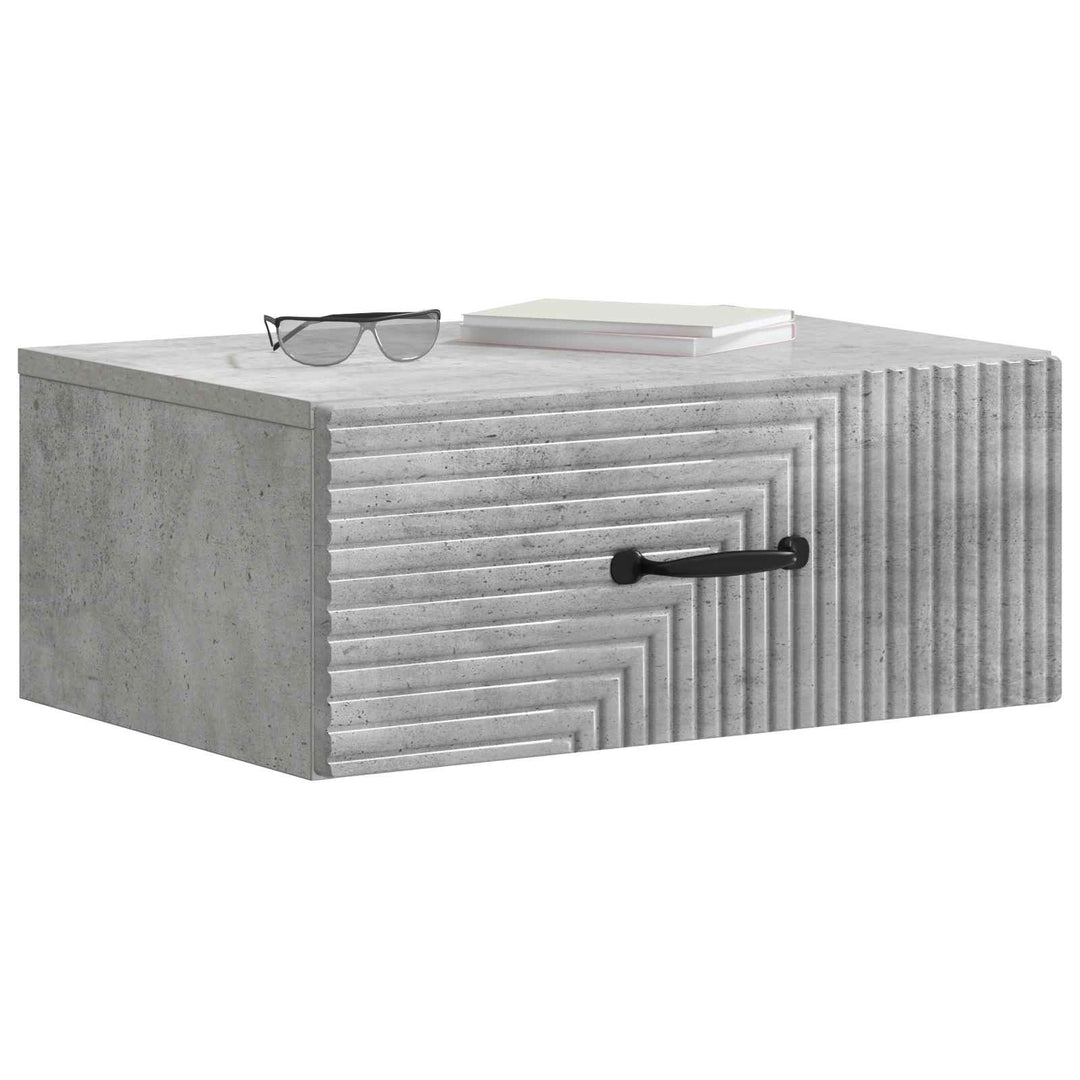 Væghængt Natbord med skuffe 2 pcs Betongrå 49 x 34,5 x 20 cm