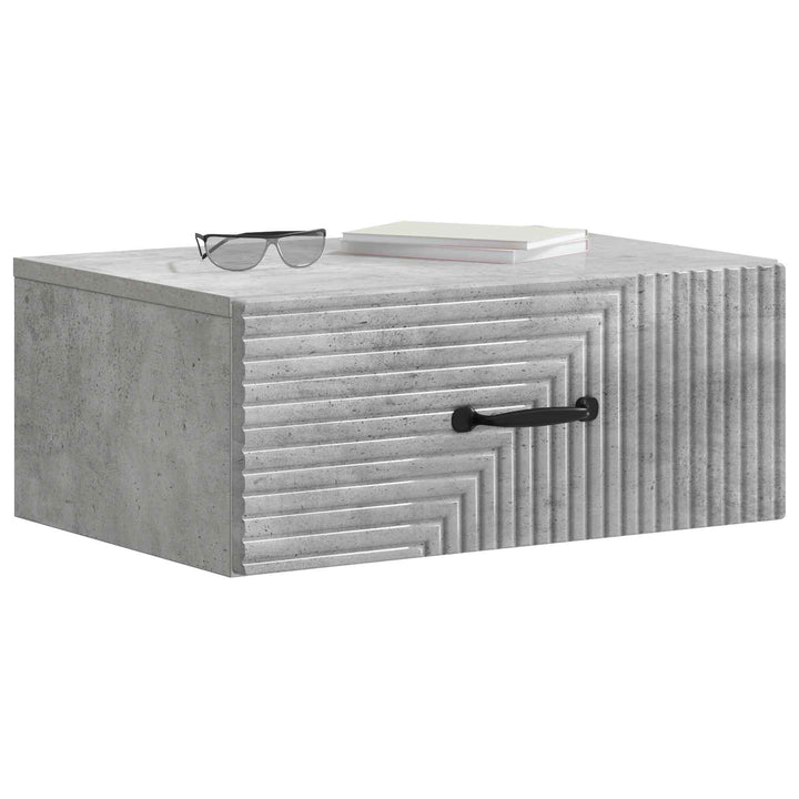 Væghængt Natbord med skuffe 2 pcs Betongrå 49 x 34,5 x 20 cm