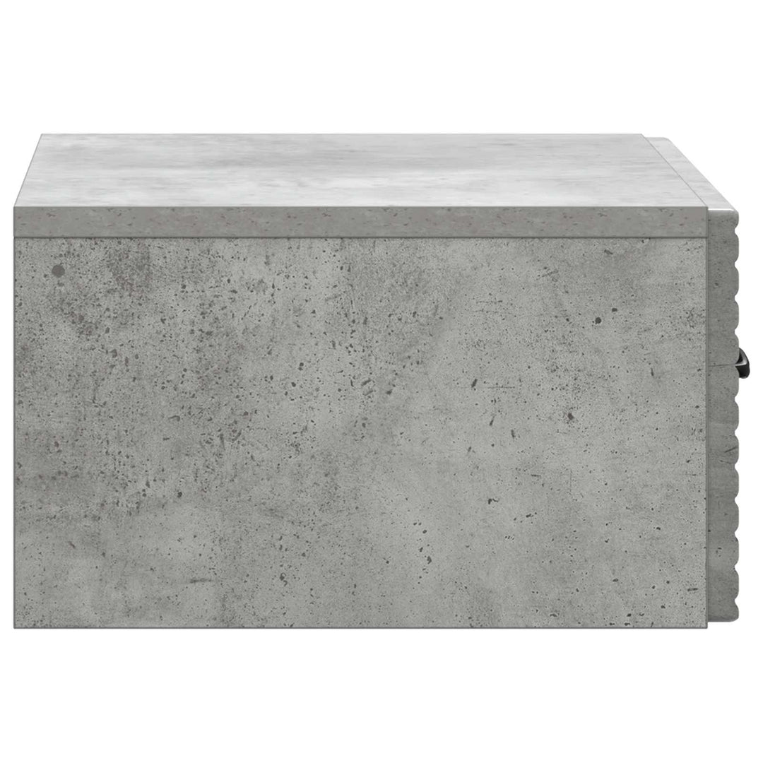 Væghængt Natbord med skuffe 2 pcs Betongrå 49 x 34,5 x 20 cm