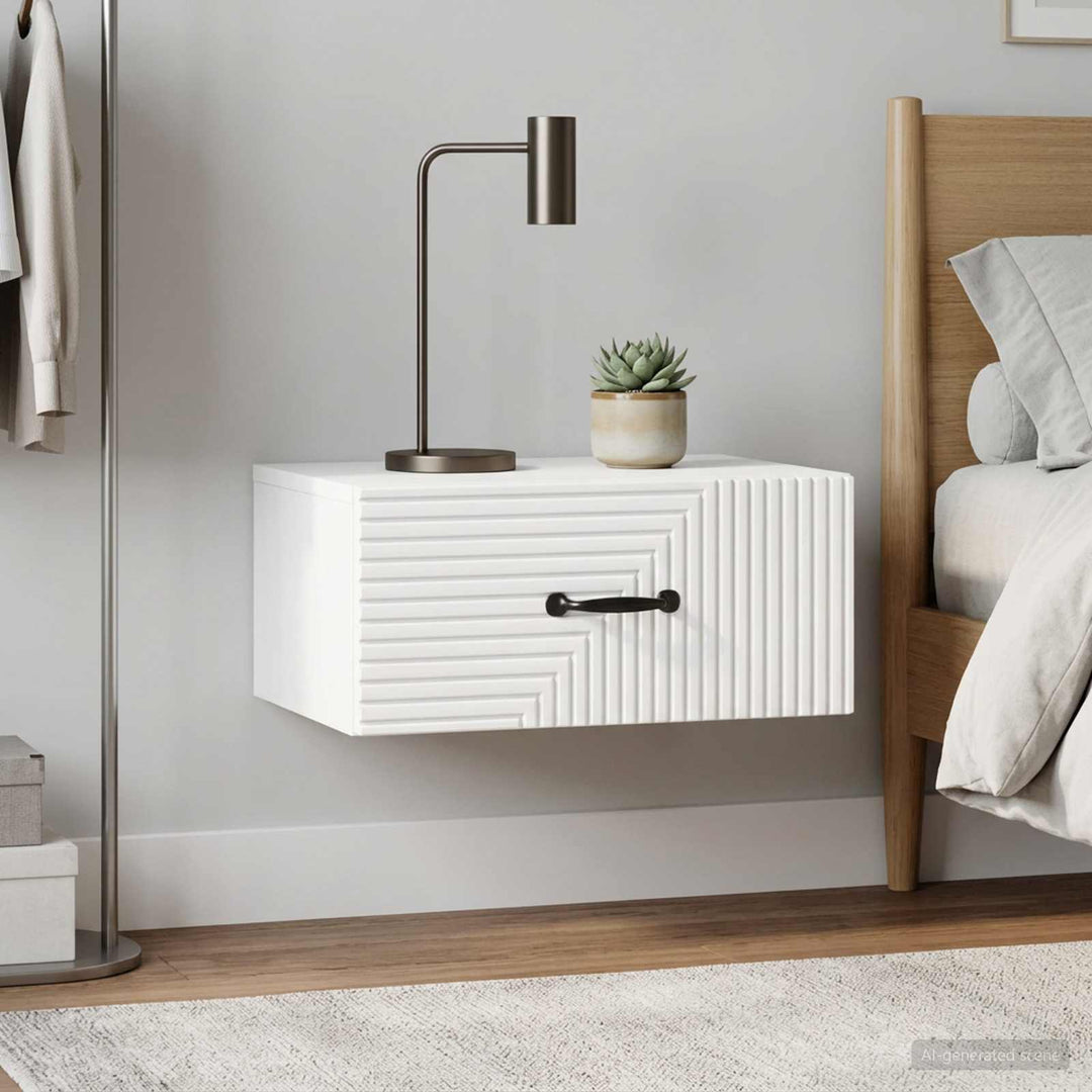 Væghængt Natbord 2 pcs Hvid højglans 49 x 34,5 x 20 cm