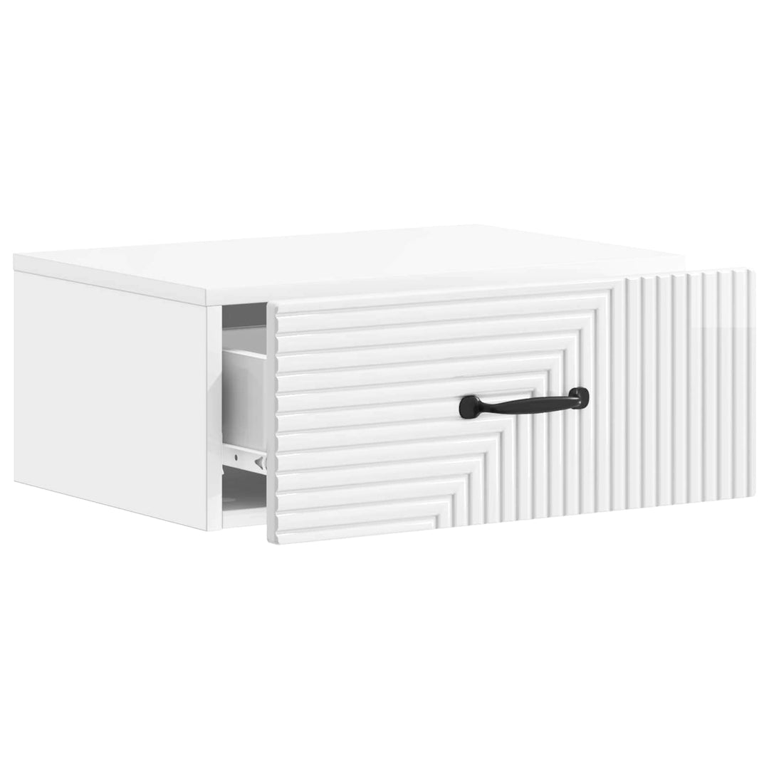 Væghængt Natbord 2 pcs Hvid højglans 49 x 34,5 x 20 cm