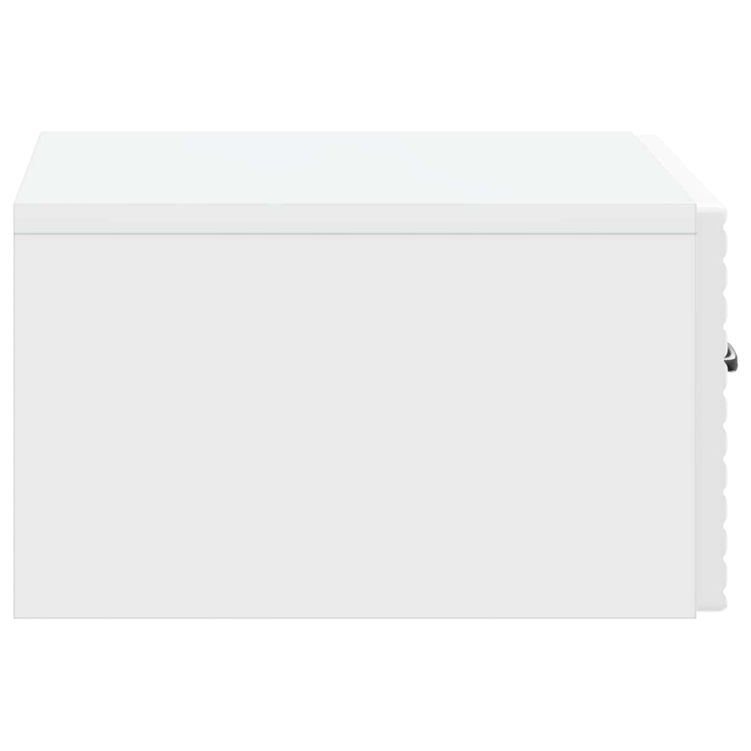 Væghængt Natbord 2 pcs Hvid højglans 49 x 34,5 x 20 cm
