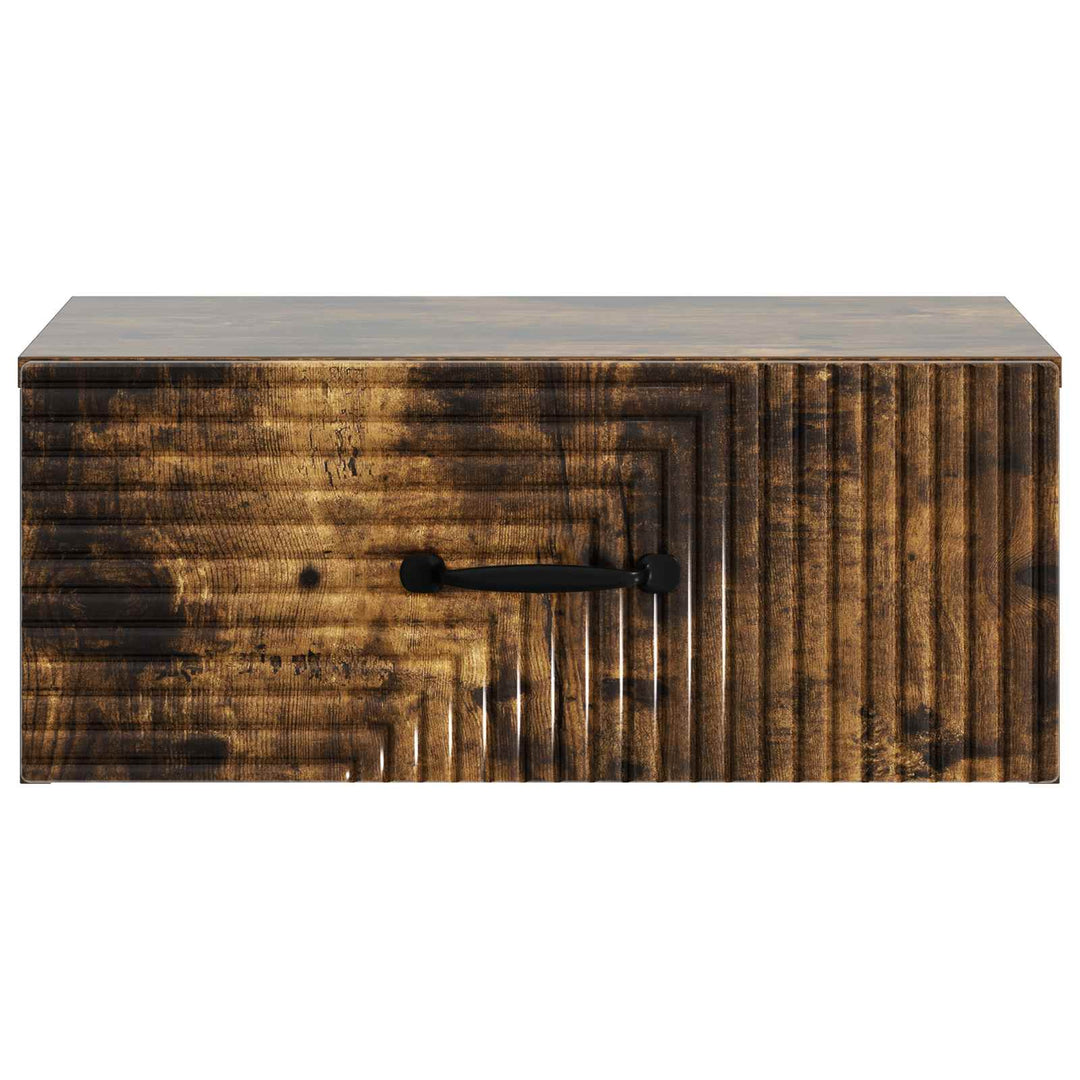Væghængt Natbord Røget eg 49 x 34,5 x 20 cm Konstrueret træ