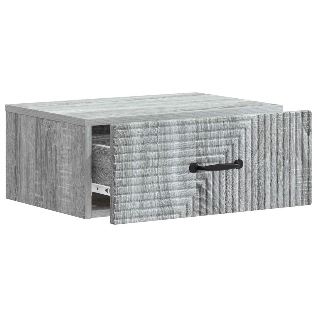 Væghængt Natbord 2 pcs Grå sonoma-eg 49 x 34,5 x 20 cm