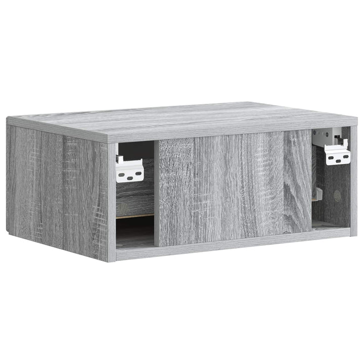 Væghængt Natbord 2 pcs Grå sonoma-eg 49 x 34,5 x 20 cm