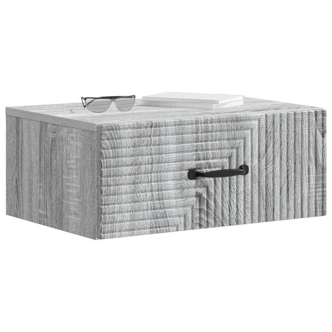Væghængt Natbord 2 pcs Grå sonoma-eg 49 x 34,5 x 20 cm