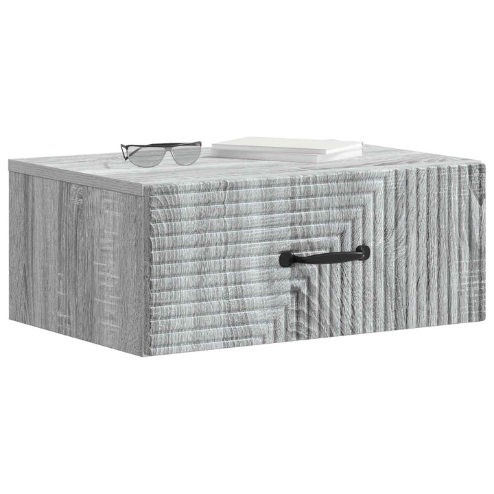 Væghængt Natbord 2 pcs Grå sonoma-eg 49 x 34,5 x 20 cm