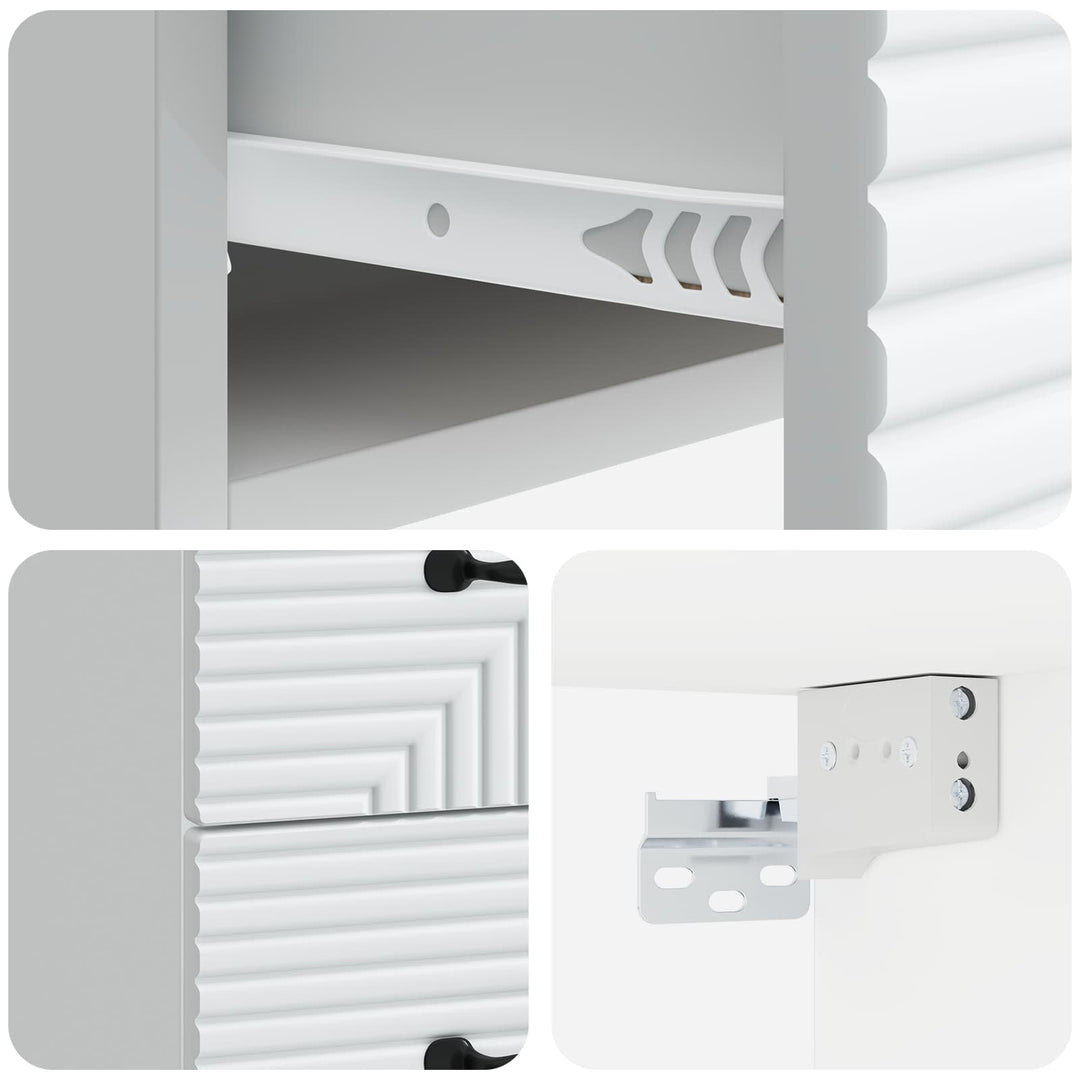 Væghængt Natbord 2 pcs Hvid 34,5 x 33 x 40 cm Konstrueret træ