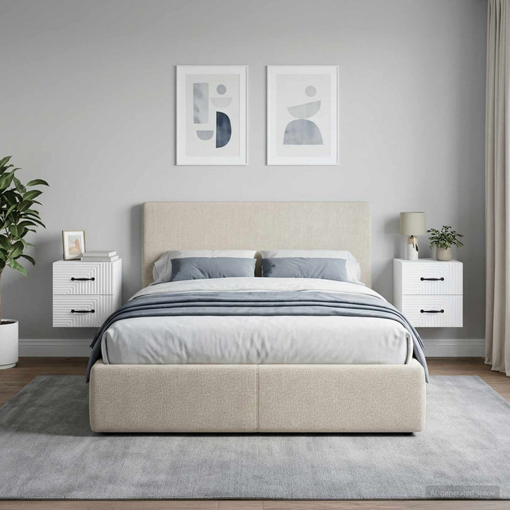 Væghængt Natbord 2 pcs Hvid 34,5 x 33 x 40 cm Konstrueret træ