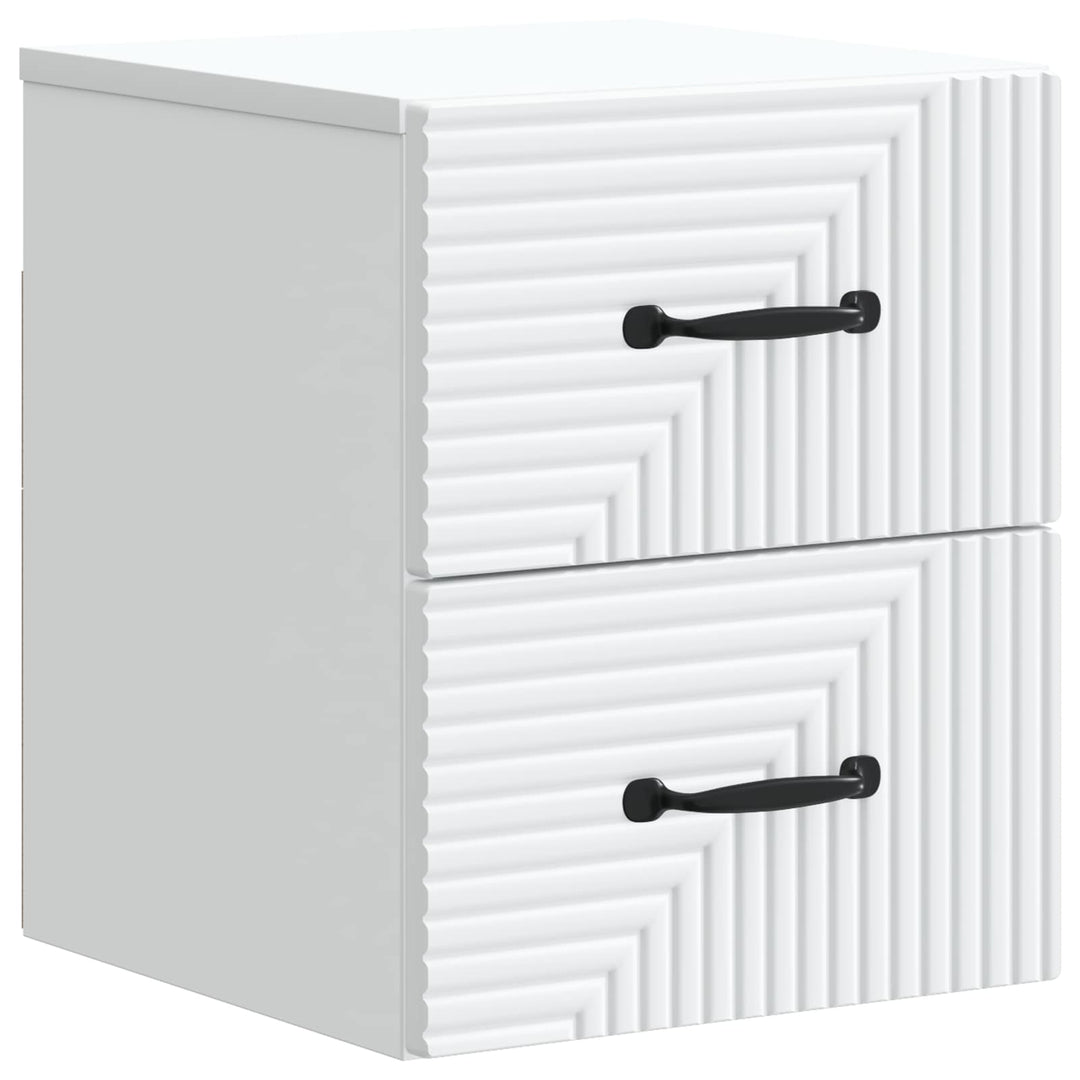 Væghængt Natbord 2 pcs Hvid 34,5 x 33 x 40 cm Konstrueret træ