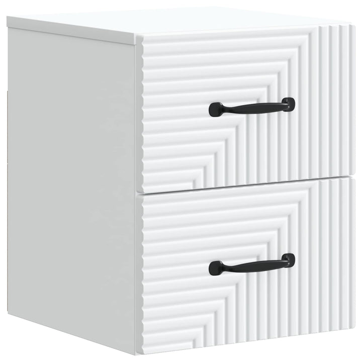 Væghængt Natbord 2 pcs Hvid 34,5 x 33 x 40 cm Konstrueret træ