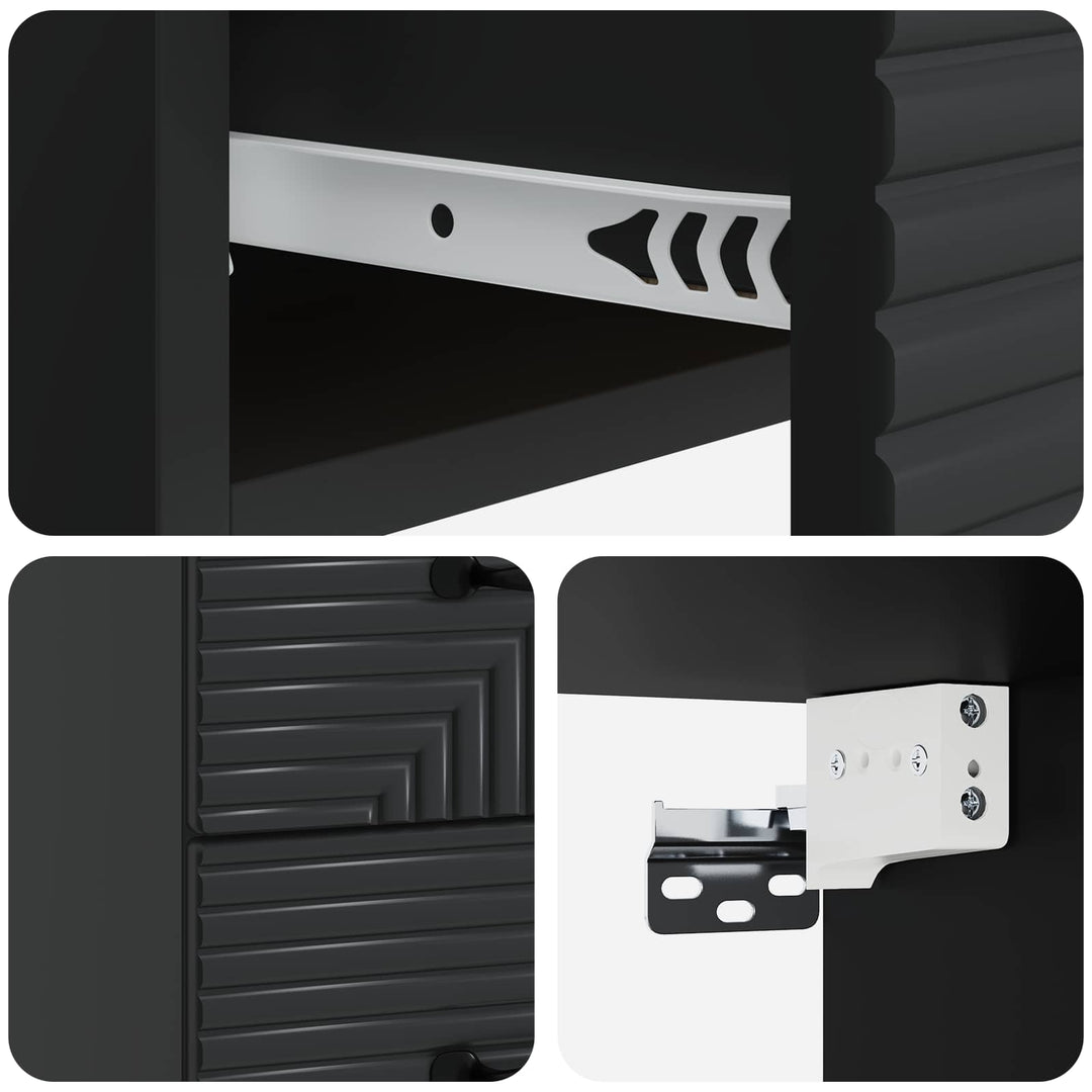 Væghængt Natbord 2 pcs Sort 34,5 x 33 x 40 cm Konstrueret træ