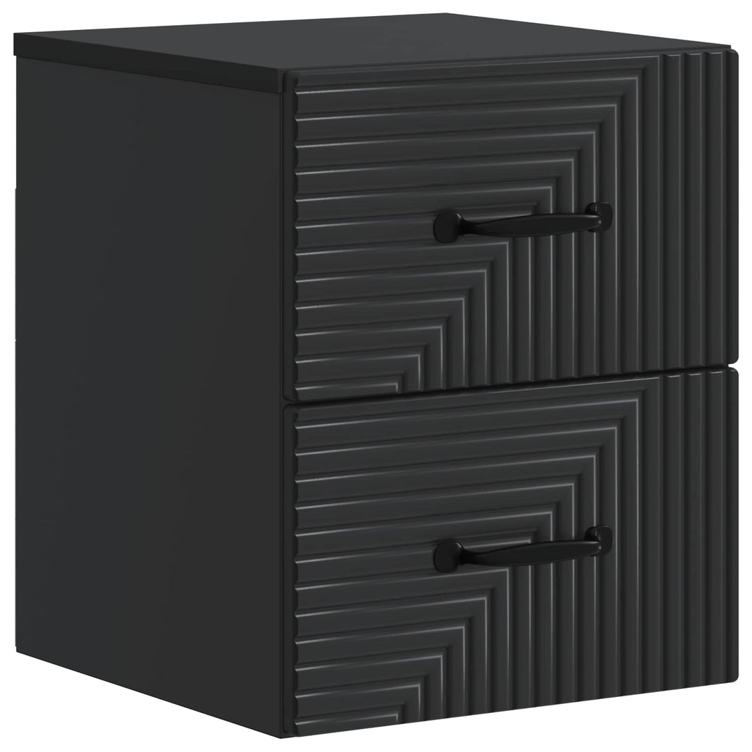 Væghængt Natbord 2 pcs Sort 34,5 x 33 x 40 cm Konstrueret træ