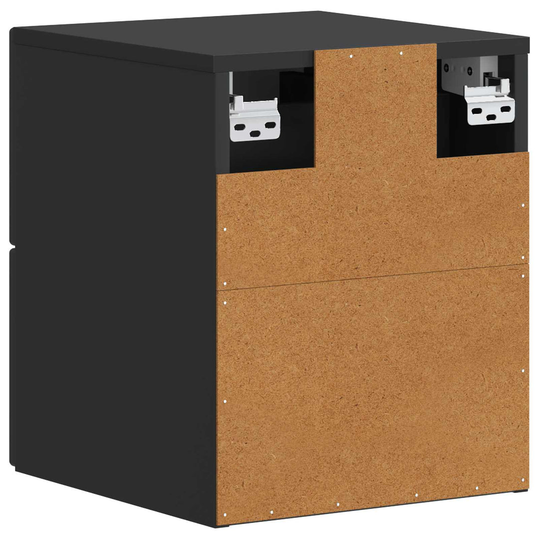 Væghængt Natbord 2 pcs Sort 34,5 x 33 x 40 cm Konstrueret træ