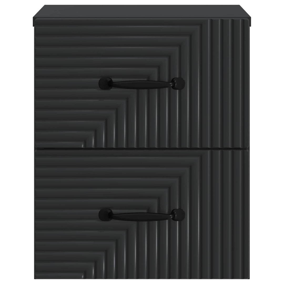 Væghængt Natbord 2 pcs Sort 34,5 x 33 x 40 cm Konstrueret træ