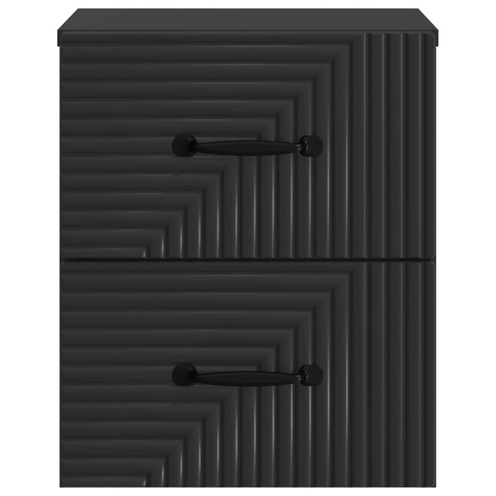 Væghængt Natbord 2 pcs Sort 34,5 x 33 x 40 cm Konstrueret træ