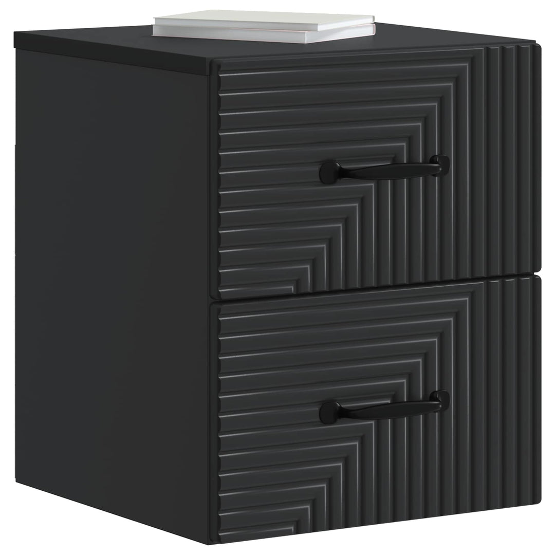 Væghængt Natbord 2 pcs Sort 34,5 x 33 x 40 cm Konstrueret træ