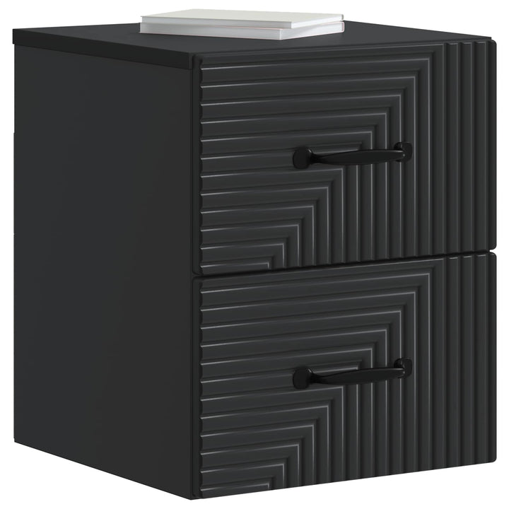 Væghængt Natbord 2 pcs Sort 34,5 x 33 x 40 cm Konstrueret træ